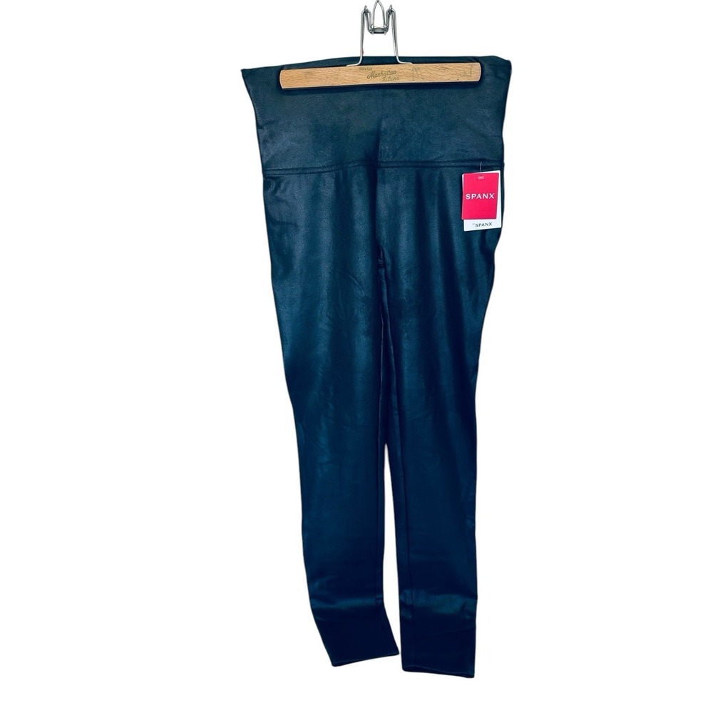 Spanx Faux Leather Legging Regular Woman's Size Large Black NWT
